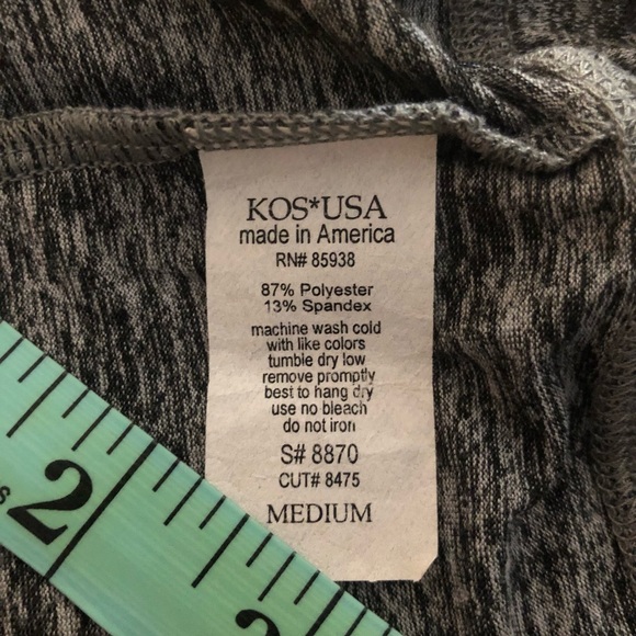 KOS USA | High Neck Crop Athletic Tank | Gray Marl | Medium/Small - Picture 4 of 4